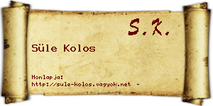 Süle Kolos névjegykártya